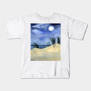 Dreamy Beach Landscape at Night Kids T-Shirt